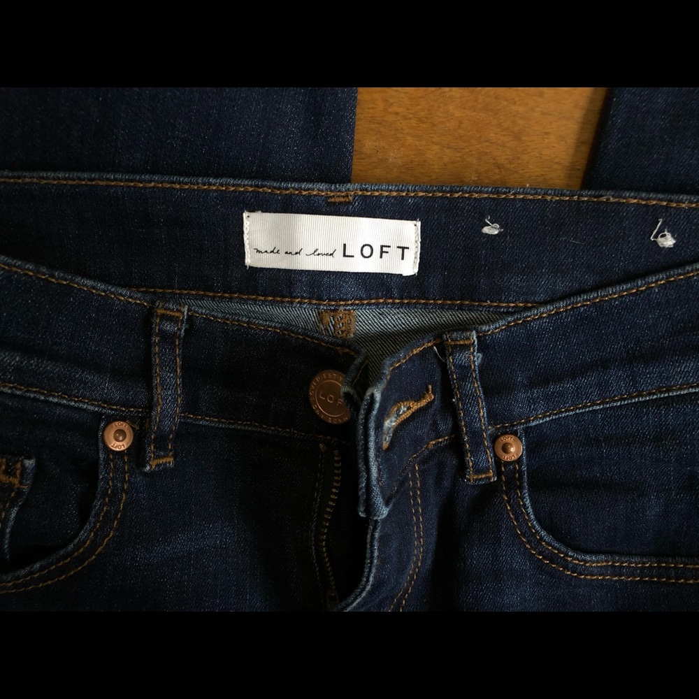 Loft dark wash cropped jeans
